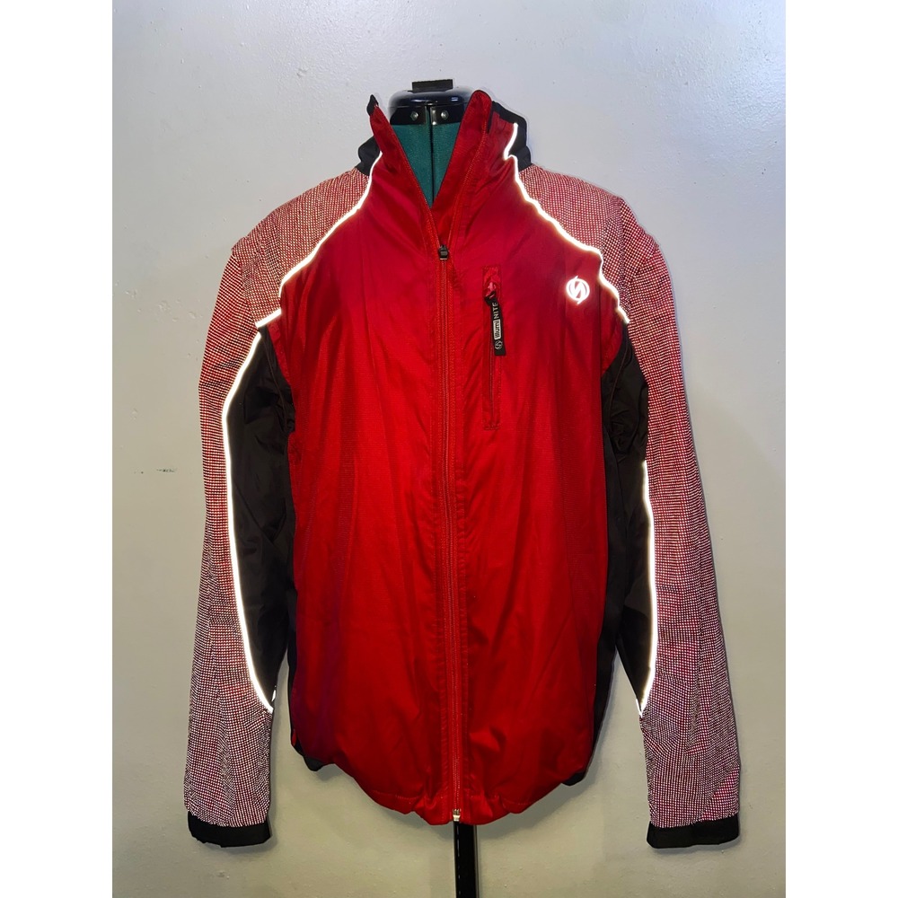 IllumiNITE Mens Reflective Running / Cycling Jacket Zip Off Sleeves Vest Size M
